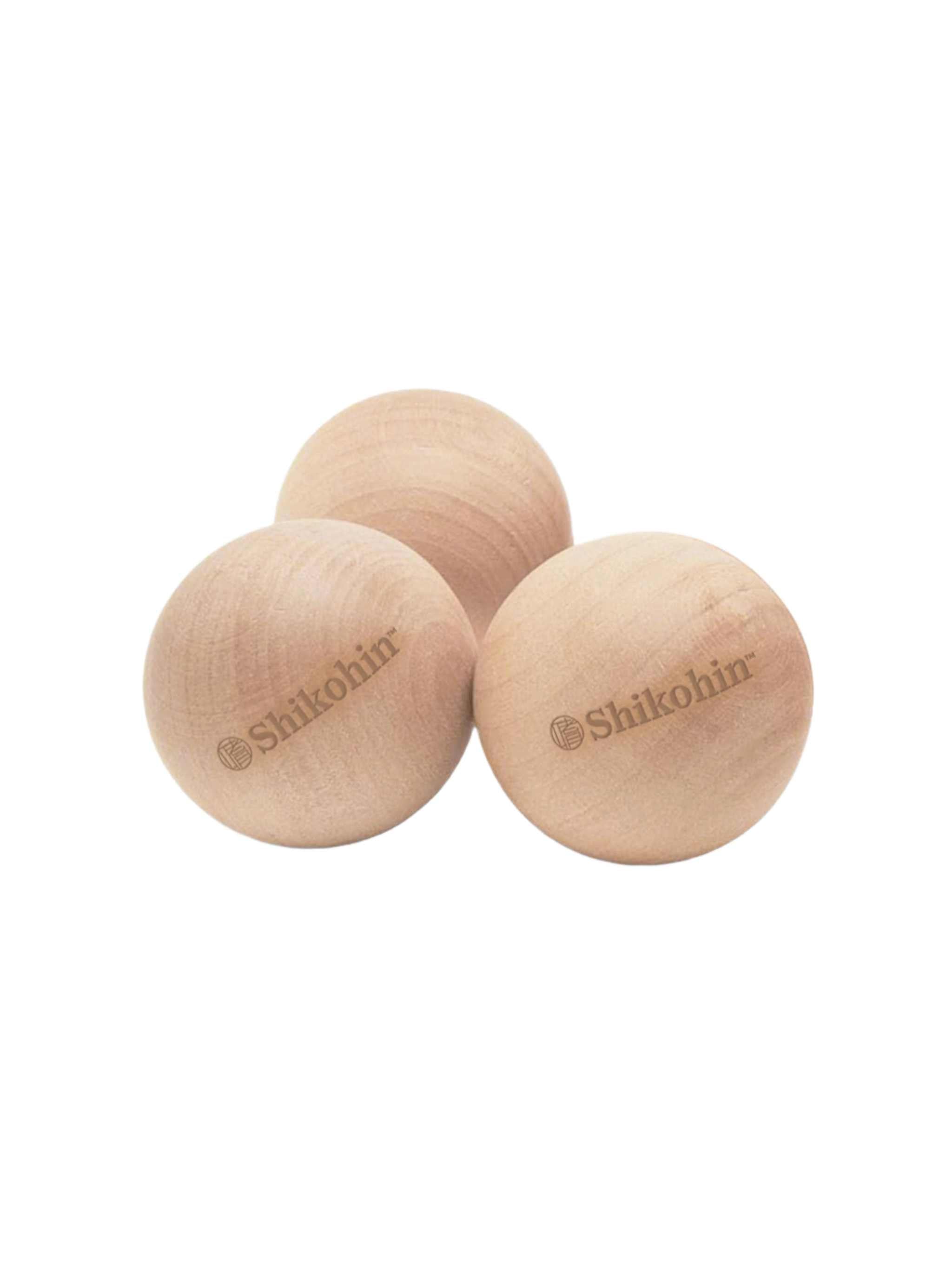Hinoki Bath Balls 3 pc set with natural aroma.
