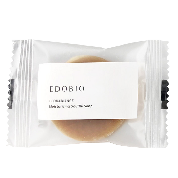 Edobio Moisturizing Souffle Soap Mini in packaging with natural ingredients, ideal for sensitive skin.