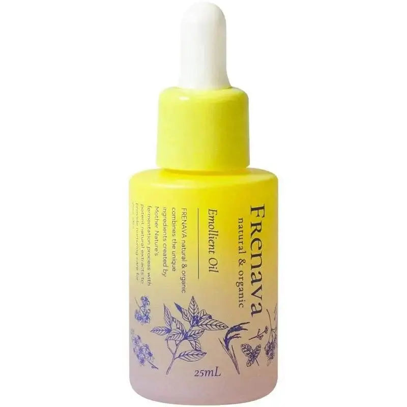 Frenava Emollient Oil bottle with dropper, 25mL capacity.