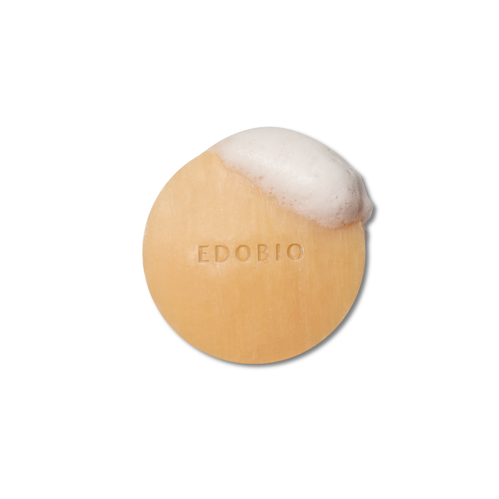 Edobio Masu Moisturizing Souffle Soap with foamy texture, ideal for sensitive skin.