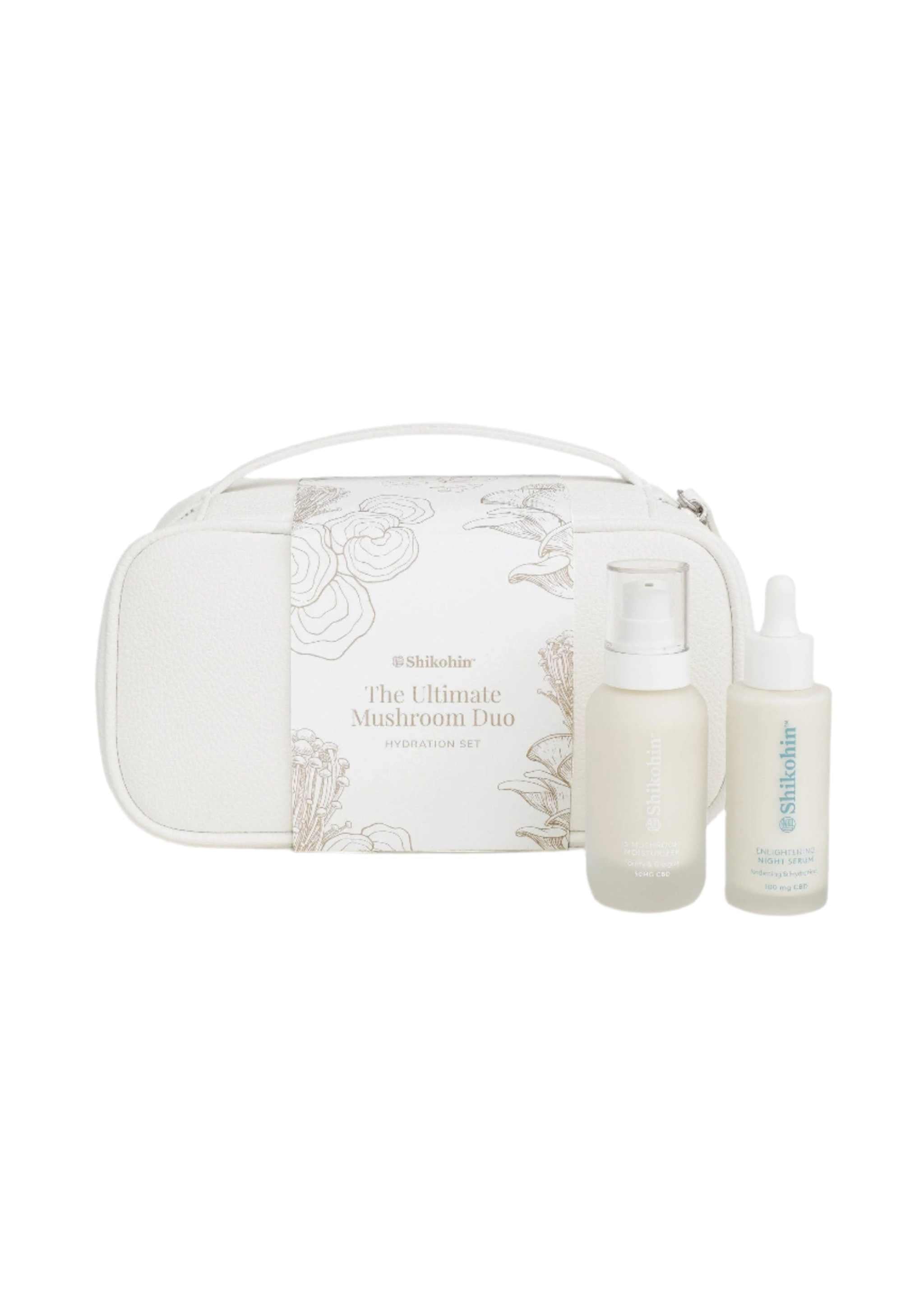 shikohin Ultimate Mushroom Skincare Set with moisturizer and night serum.