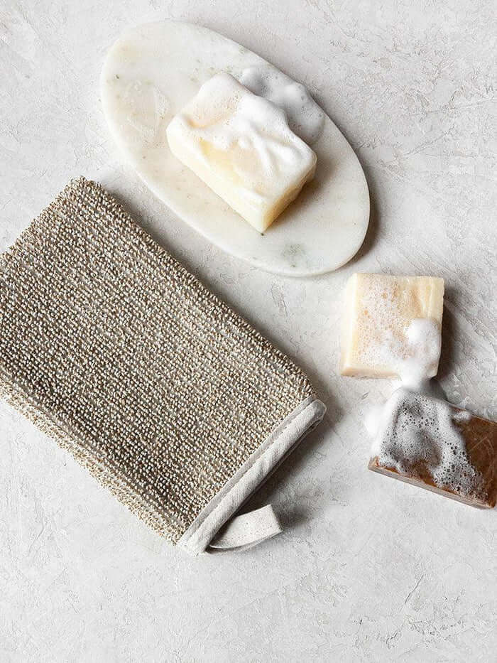 Natural sponge, soap bar