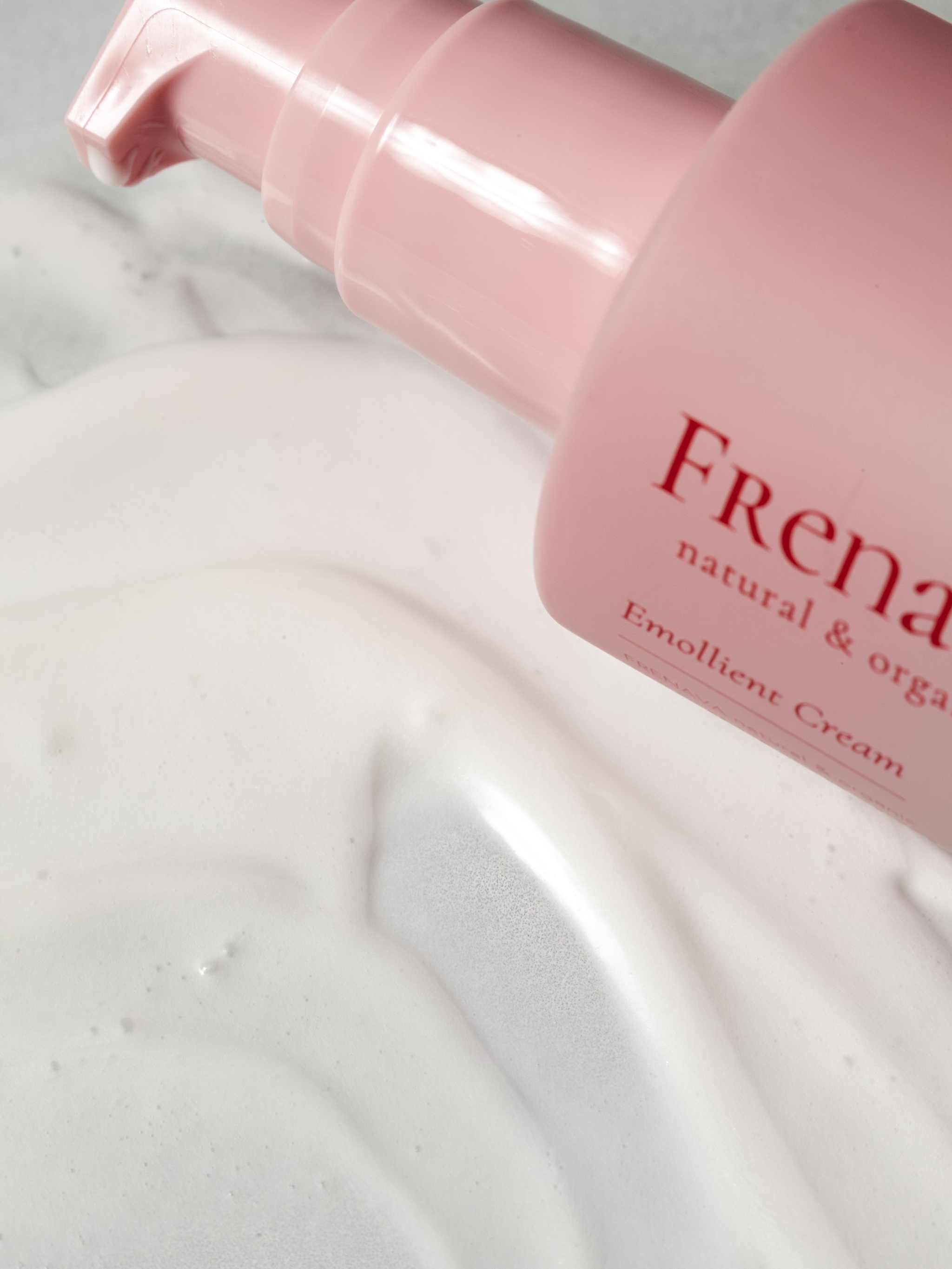Frenava Emollient Cream with sake lees extract and oil for smooth, protected skin.