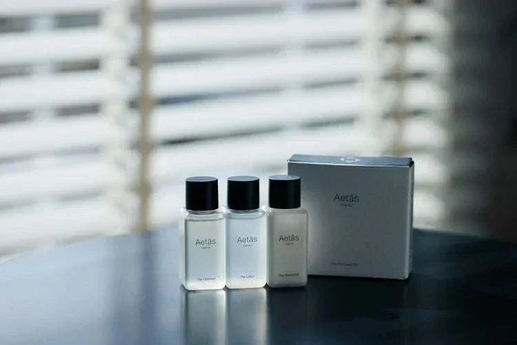The Skincare Set with three 20mL bottles, nourishing and hydrating for a smooth complexion.