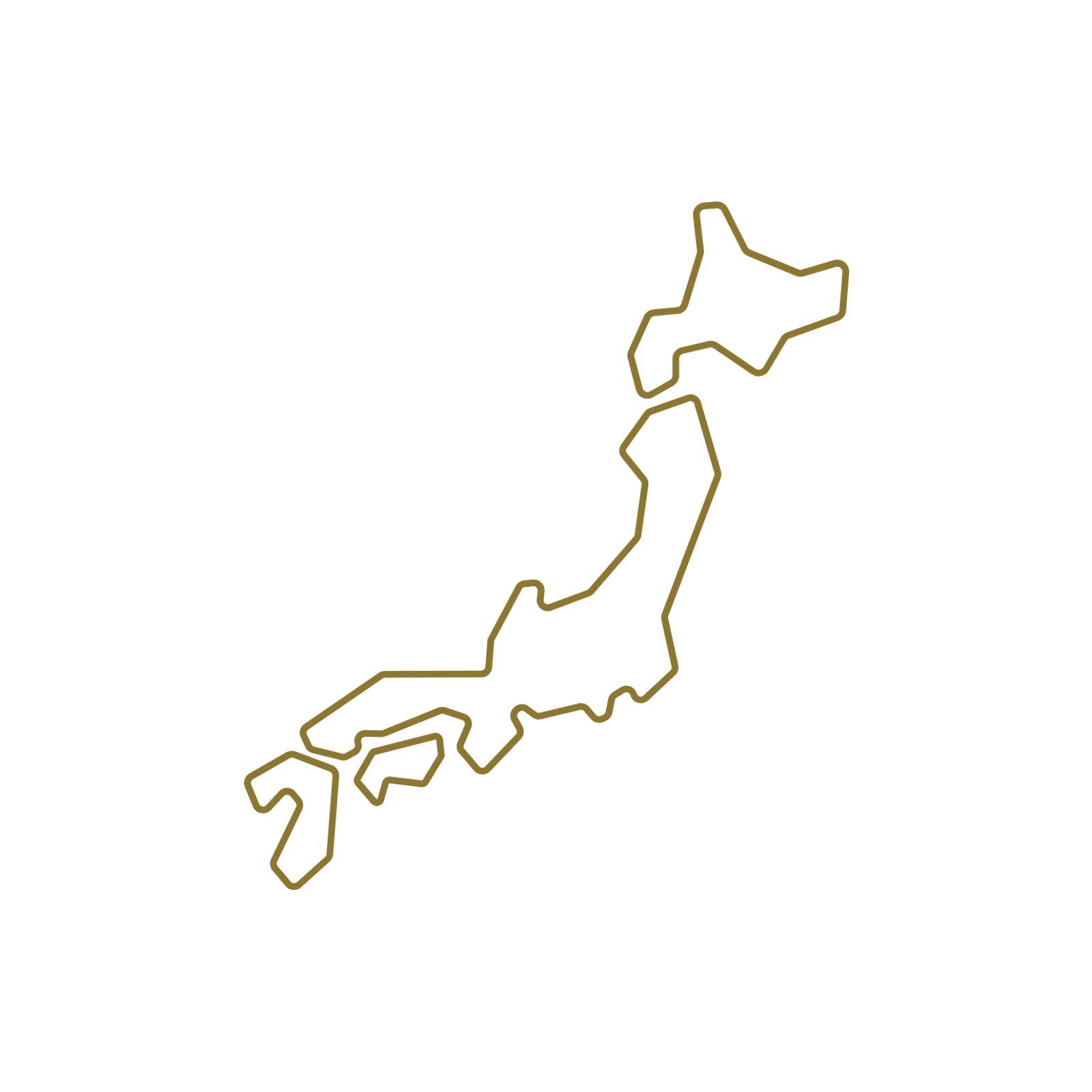 Outline of Japan, symbolizing the inspiration behind Sowaka's products and the connection to Japanese beauty traditions.