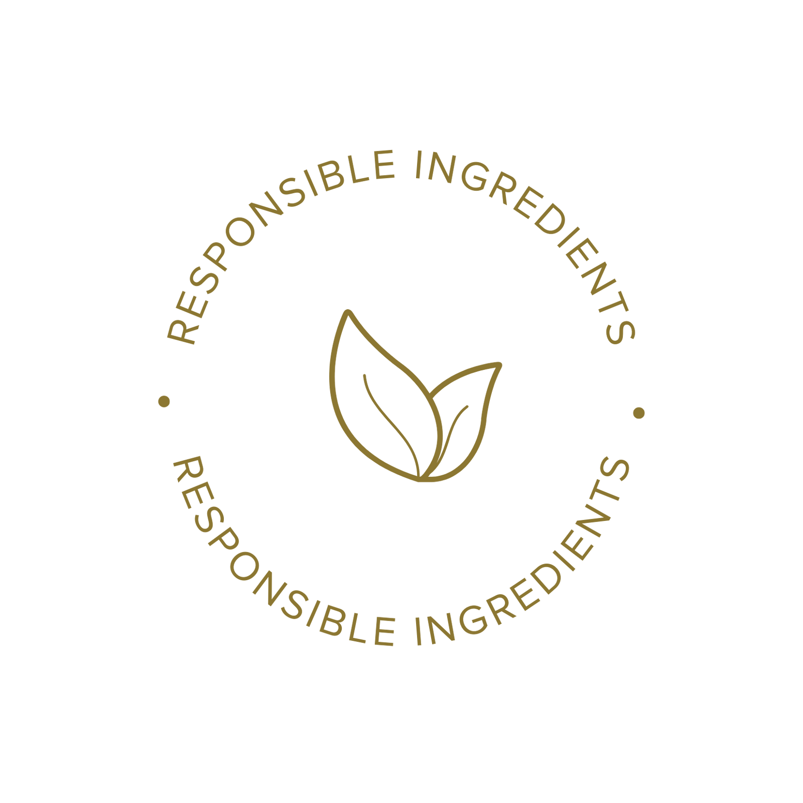 Responsible Ingredients logo featuring a leaf symbol, representing the use of ethically sourced and sustainable ingredients.